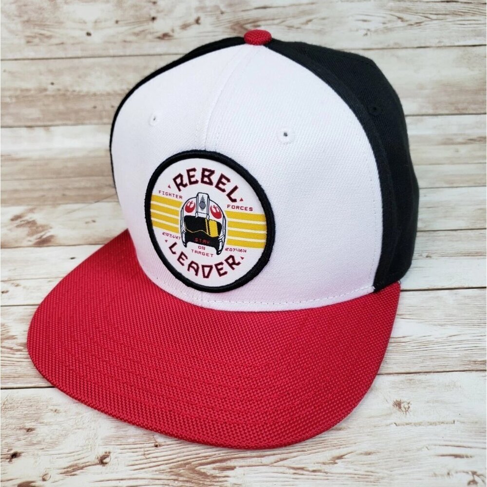 Star Wars Rebel Leader Flat Bill Snapback Baseball Cap Trucker Hat Black Red‎